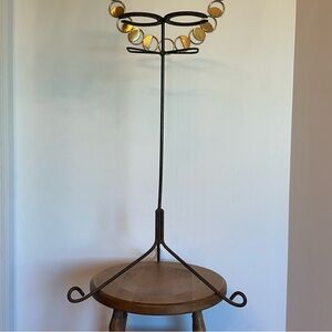 Metal Horse Shoe Umbrella Stand Fireplace Tool Holder Drink Stand Unique Rustic